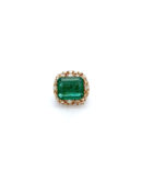 100 DM 18 Diamond Emerald Gold Ring