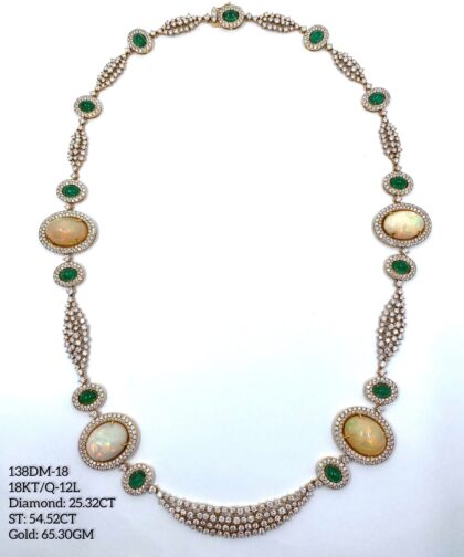 138 DM-18 Diamond Stone Gold Necklace