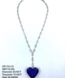295 Taj 21 Diamond Tanzanite Gold Necklace