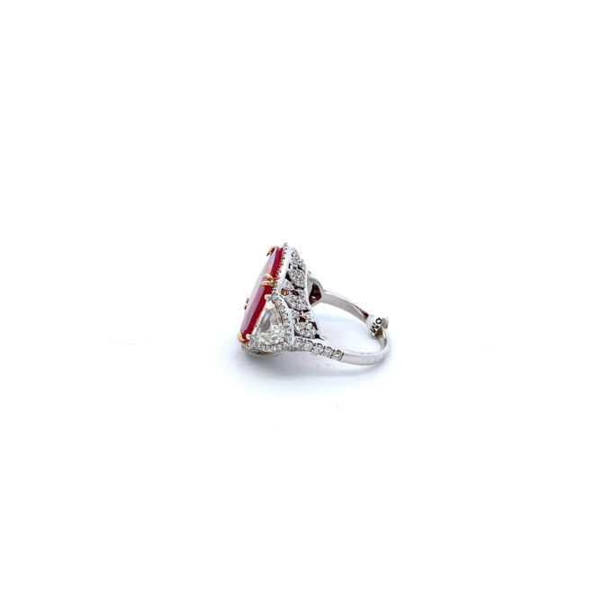 3087 DM 22-A00328 Diamond Small Diamond Ruby Gold Ring