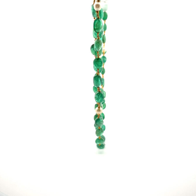 73-Taj Pearl Emerald Gold Necklace