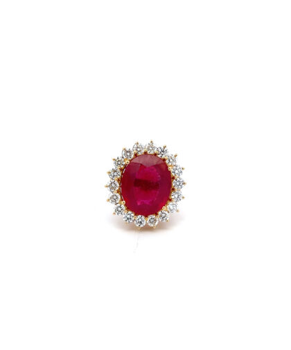 A-00328 Diamond Ruby Gold Ring