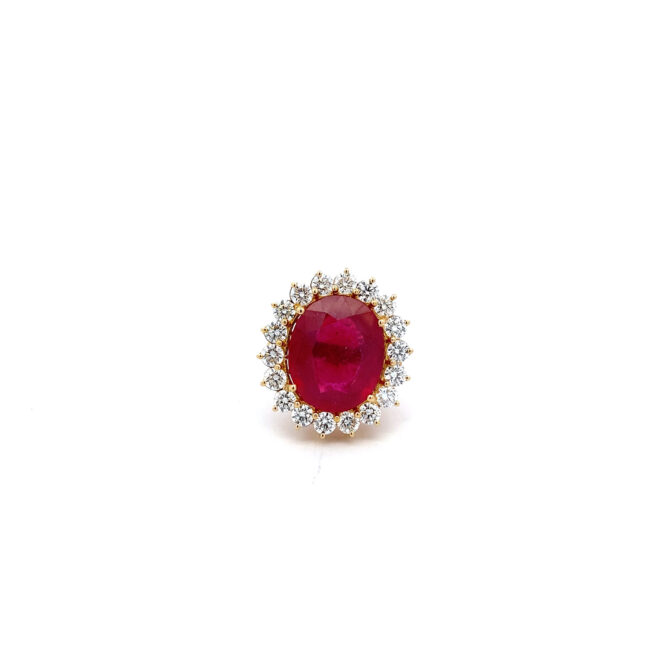 A-00328 Diamond Ruby Gold Ring