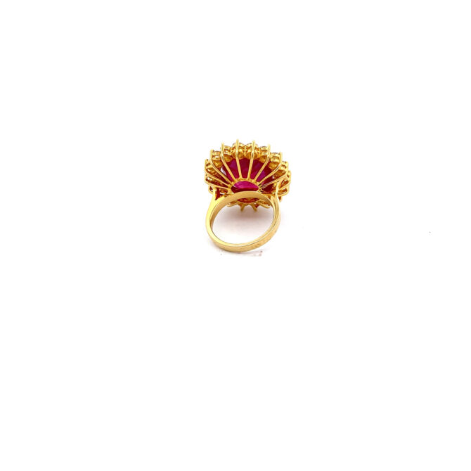 A-00328 Diamond Ruby Gold Ring
