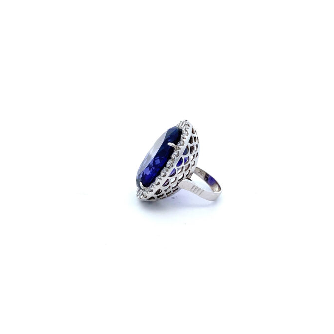 A-00738 Diamond Tanzanite Gold Ring