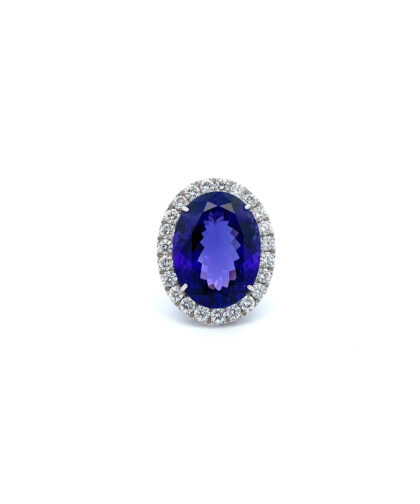 A-00738 Diamond Tanzanite Gold Ring