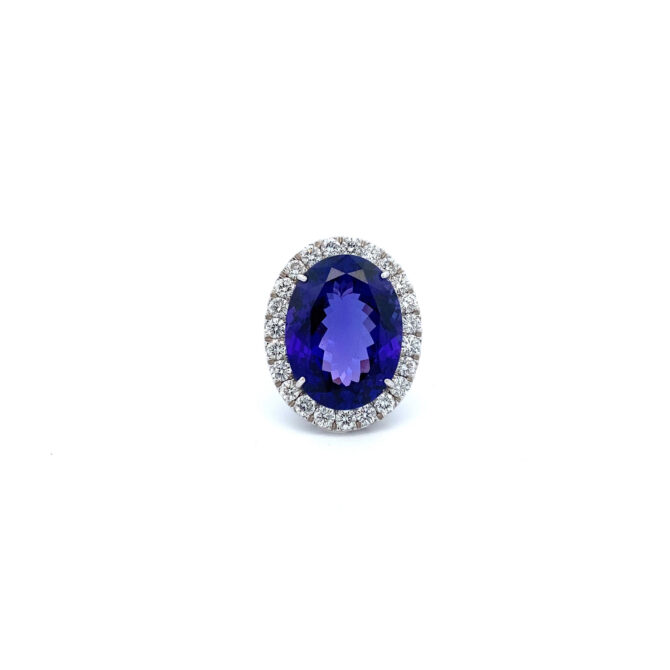 A-00738 Diamond Tanzanite Gold Ring