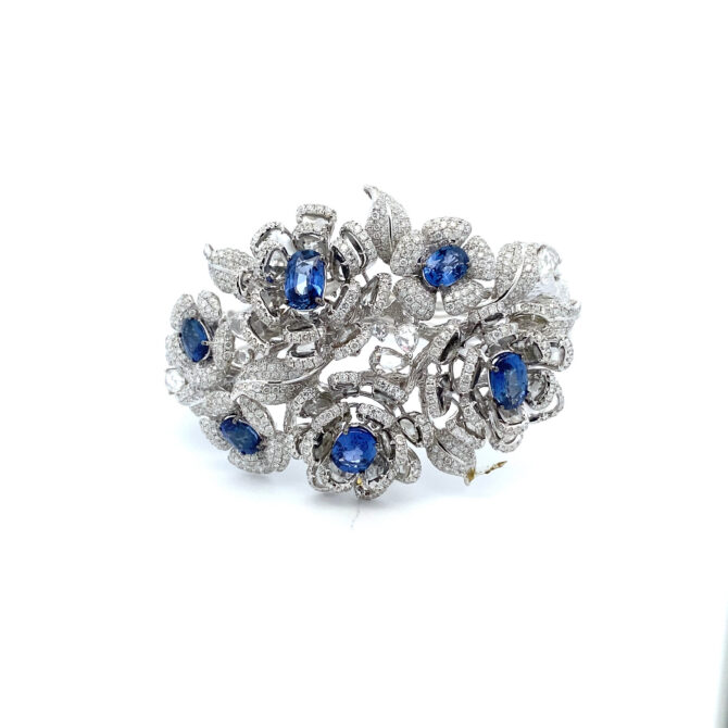 A-01152 Diamond Sapphire Gold Bracelet