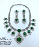 A-01289 Diamond Emerald Gold Necklace