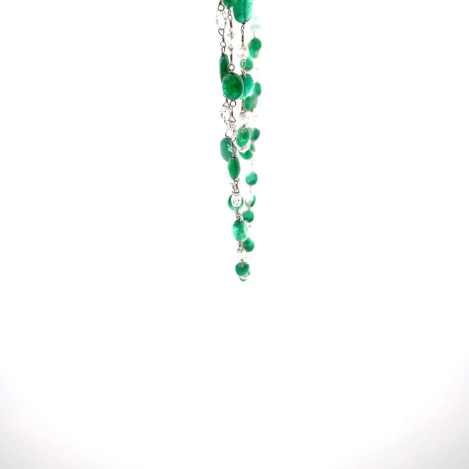 Taj 435: Diamond Emerald Gold Necklace