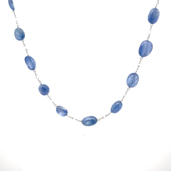 Taj 437 Diamond Sapphire PT Necklace