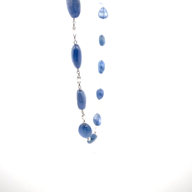 Taj 437 Diamond Sapphire PT Necklace