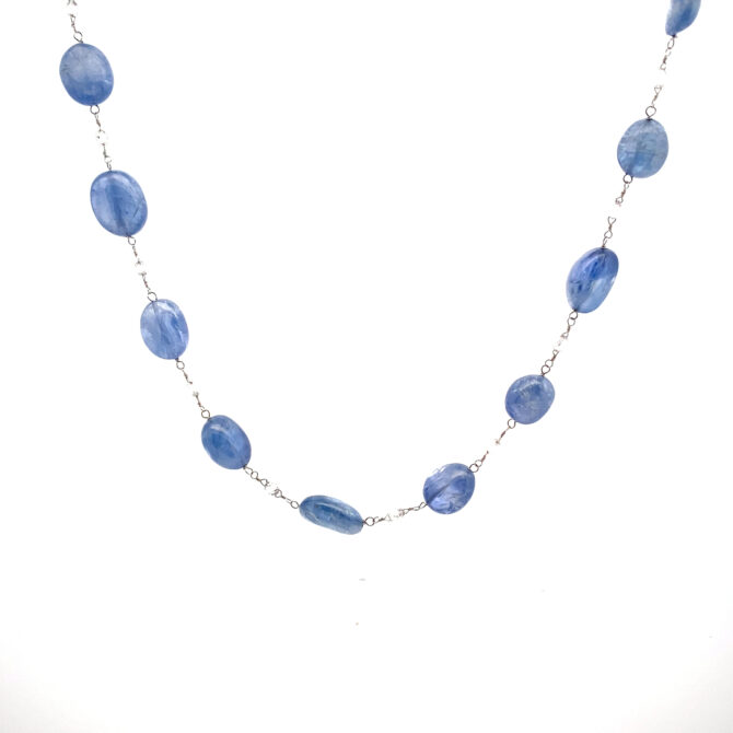 Taj 437 Diamond Sapphire PT Necklace