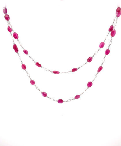 Taj 439 Diamond Ruby PT Necklace