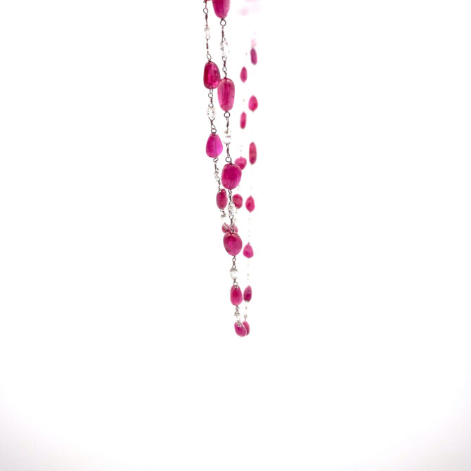 Taj 439 Diamond Ruby PT Necklace