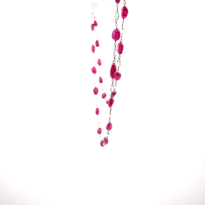 Taj 439 Diamond Ruby PT Necklace