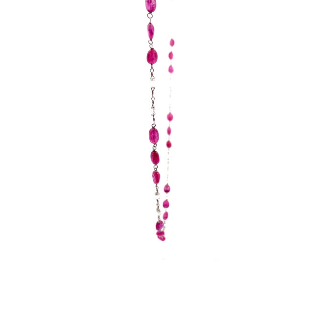 Taj 440: Diamond Ruby PT Necklace