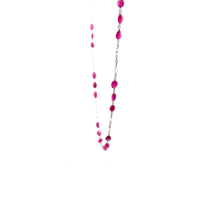 Taj 440: Diamond Ruby PT Necklace