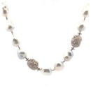 Taj 694: Diamond Pearl Gold Necklace
