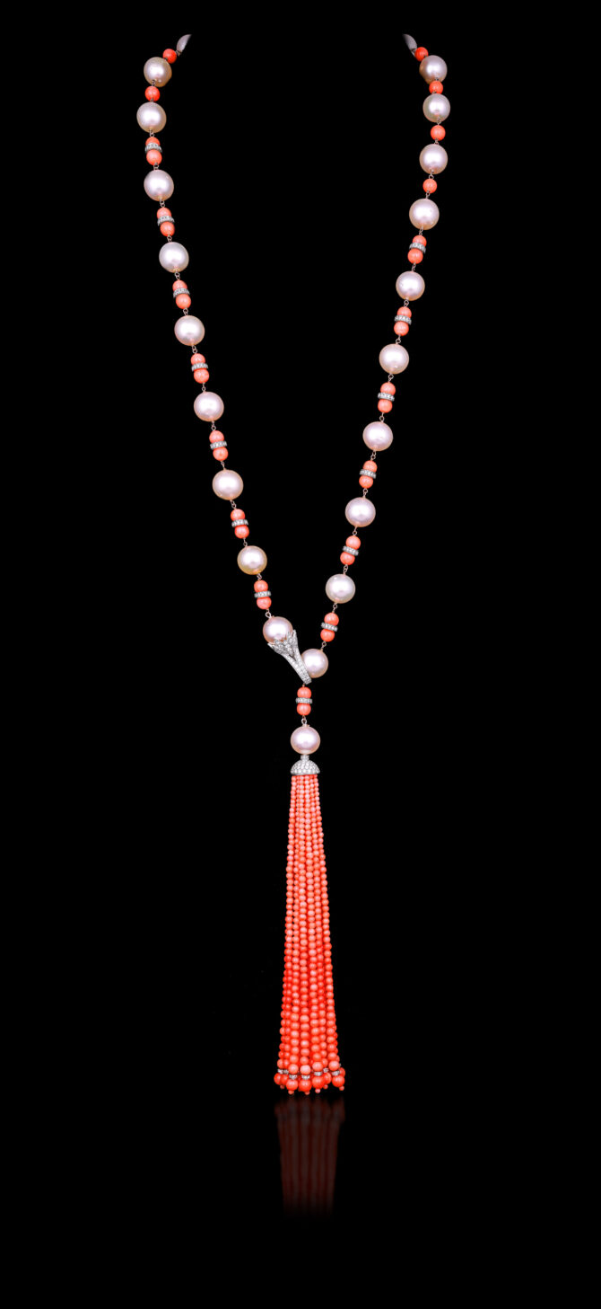 1403-SB- Pearl Diamond Necklace