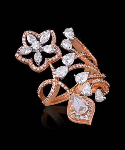 3126-SB-22 Diamond flower Ring
