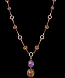 3172-Sb-22 Topaz Diamond Necklace