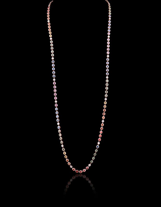 3174-SB-22 Gold Sapphire Necklace