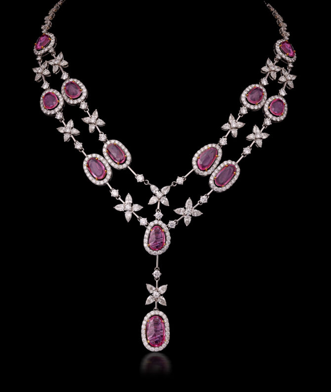 556-SB-19 Pink Sapphire set