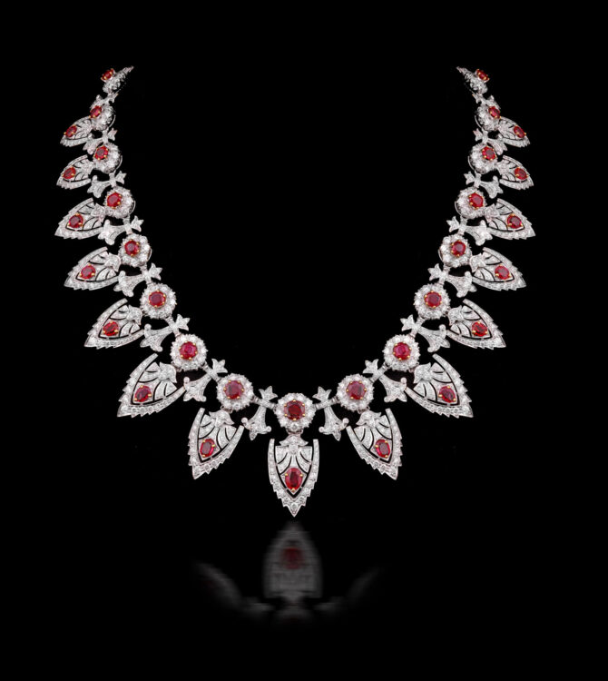Taj 697 Ruby Diamond Earring