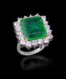 A00327 Emerald Diamond Ring