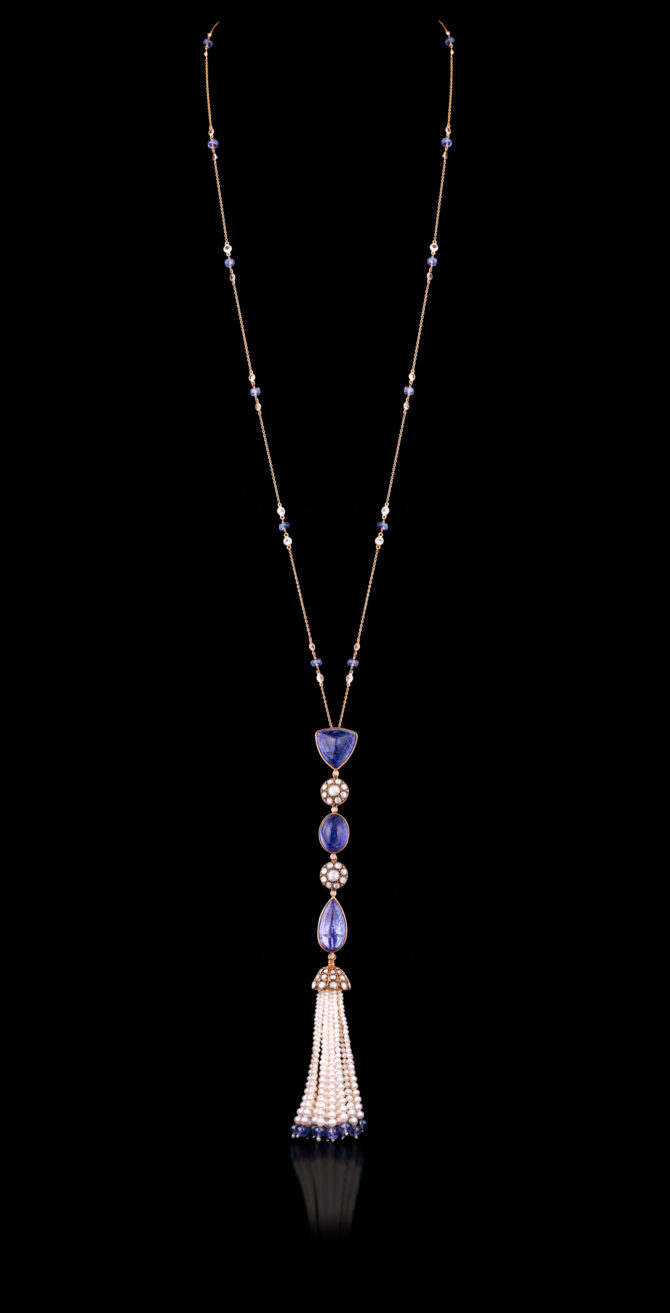 Taj-731 Diamond Tanzanite Necklace